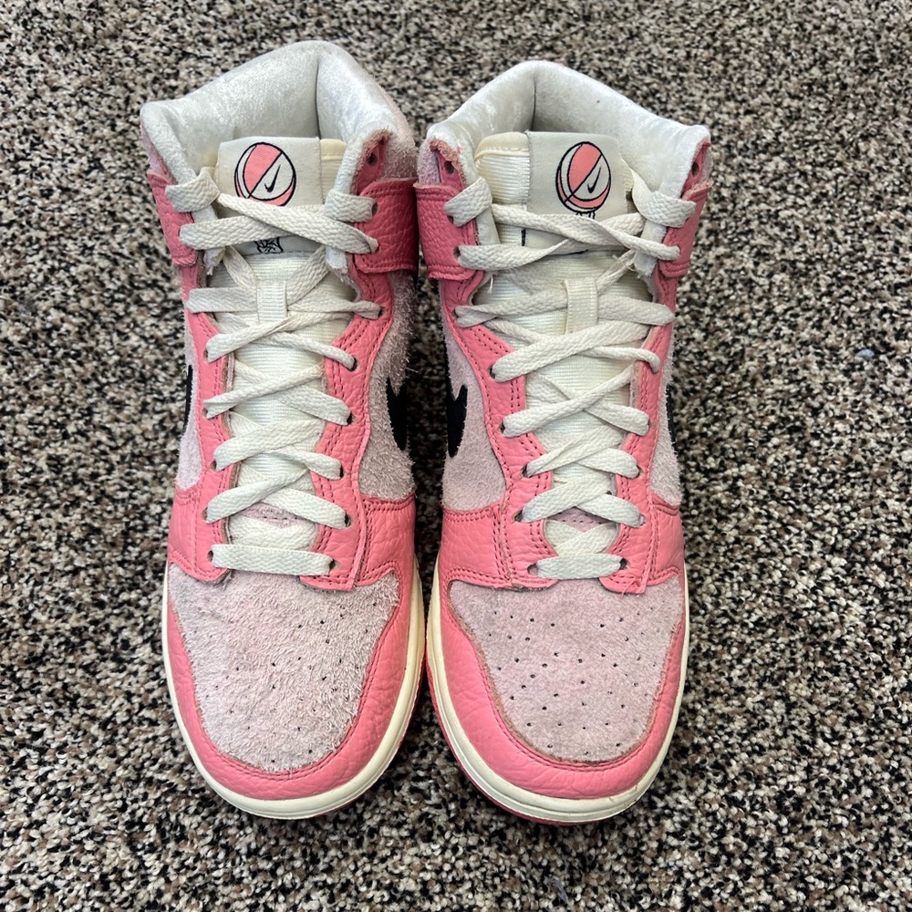 Nike Dunk High Hoops Pack Pink Sneakers DX3359-600 Women Size 7 Valentines